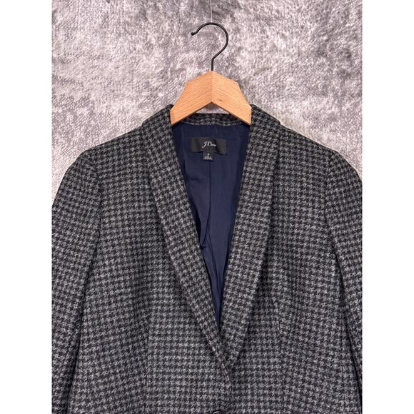 J Crew Parke Blazer 2 Womens Houndstooth Wool Single Button Jacket - Picture 2 of 9